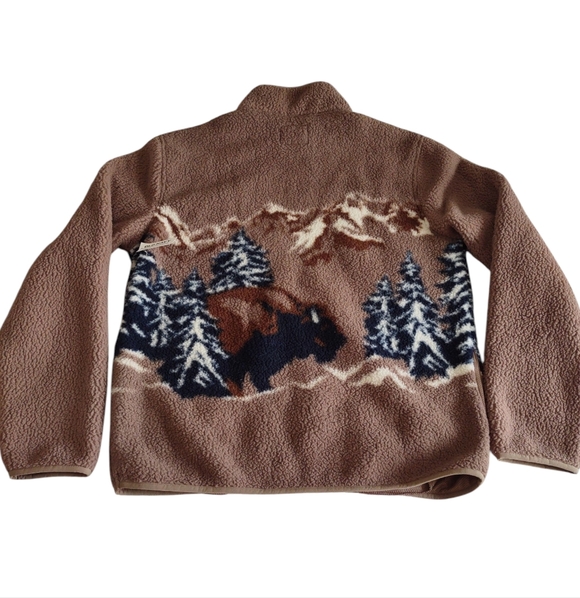 NWT Old Navy Medium Sherpa 1/4 Zip Buffalo Pullover - Picture 2 of 14